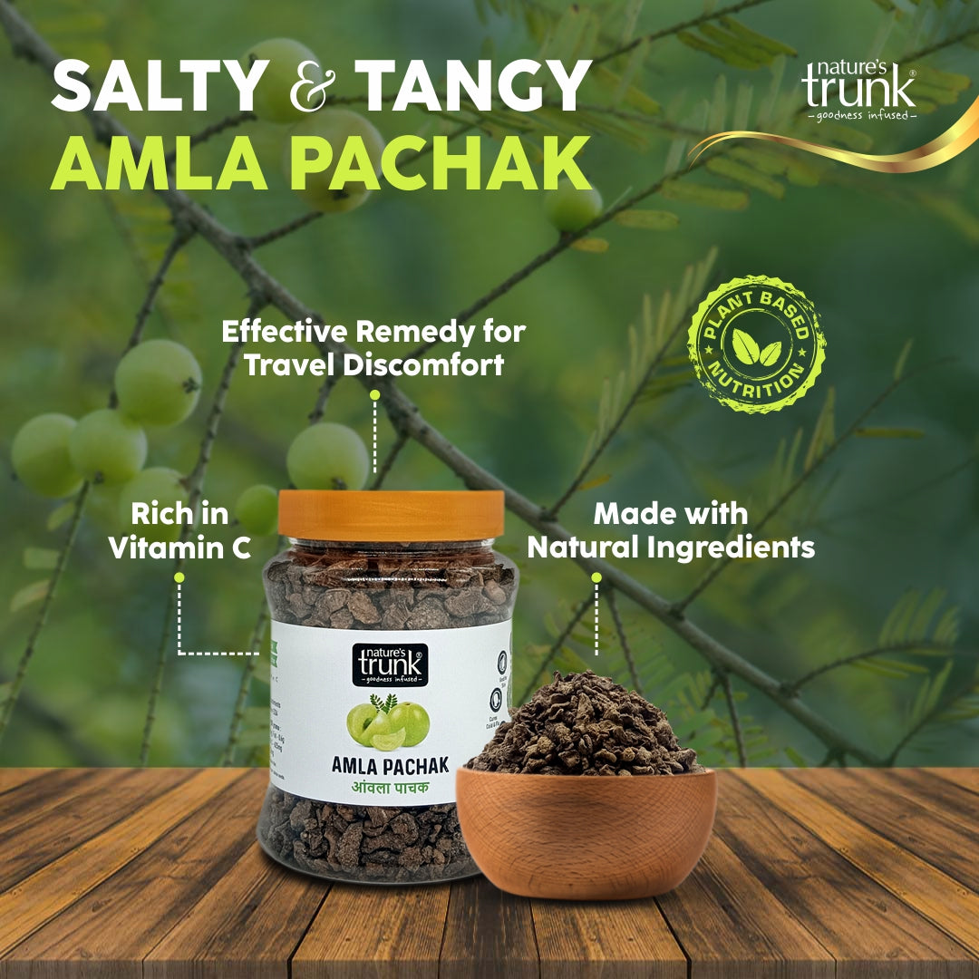 Authentic amla pachak using dry salted amla, flavorful digestive treat with natural spices and goodness