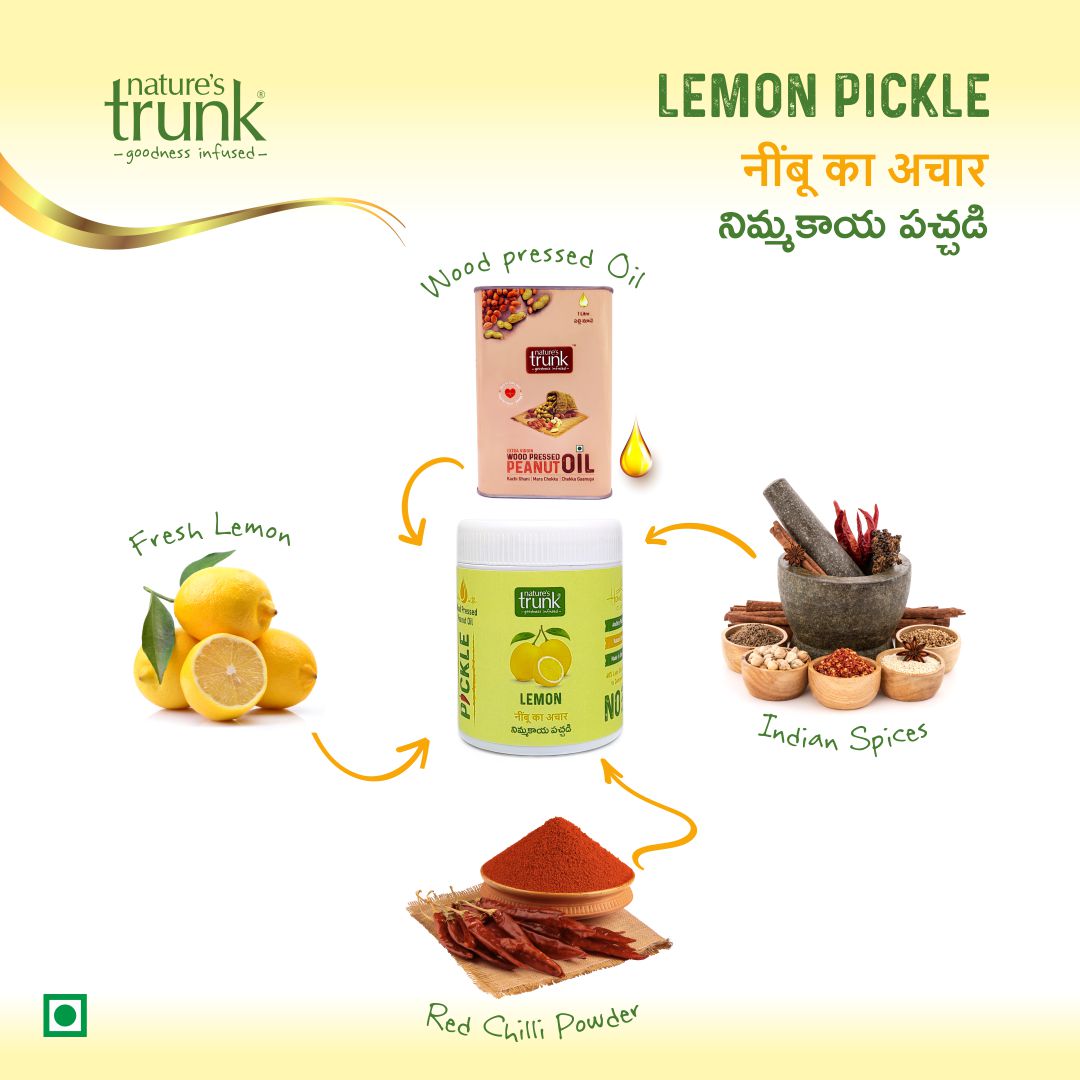 Nature’s Trunk homemade lemon pickle prepared in small batches with natural ingredients – best lemon pickle