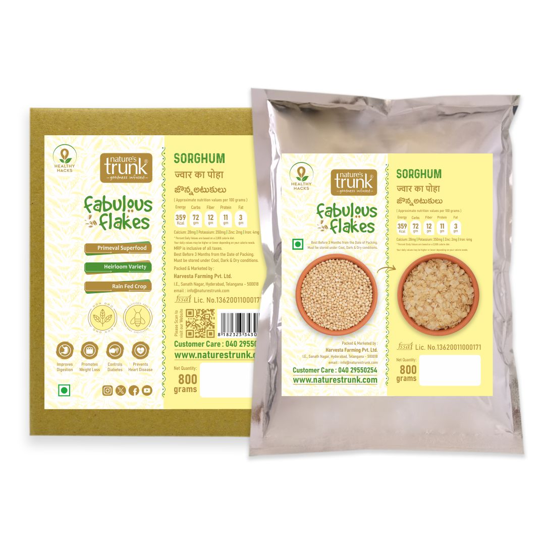 Nature’s Trunk sorghum millet flakes product image showing healthy whole grain breakfast – best sorghum millet flakes