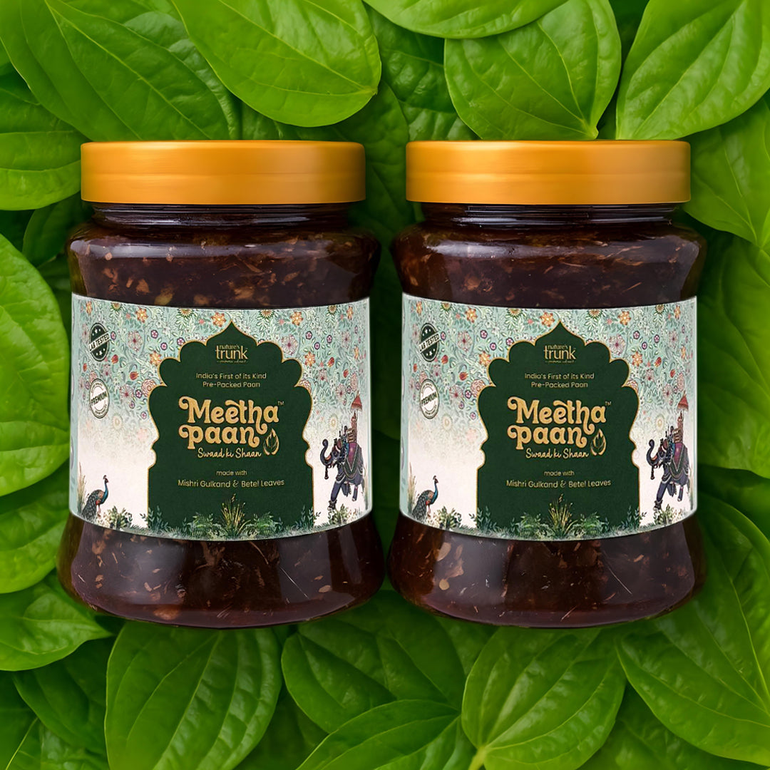Meetha pan feature image showing premium sweet paan packaging — traditional mouth freshener with rich aromatic flavor. Buy meetha pan online for freshness.