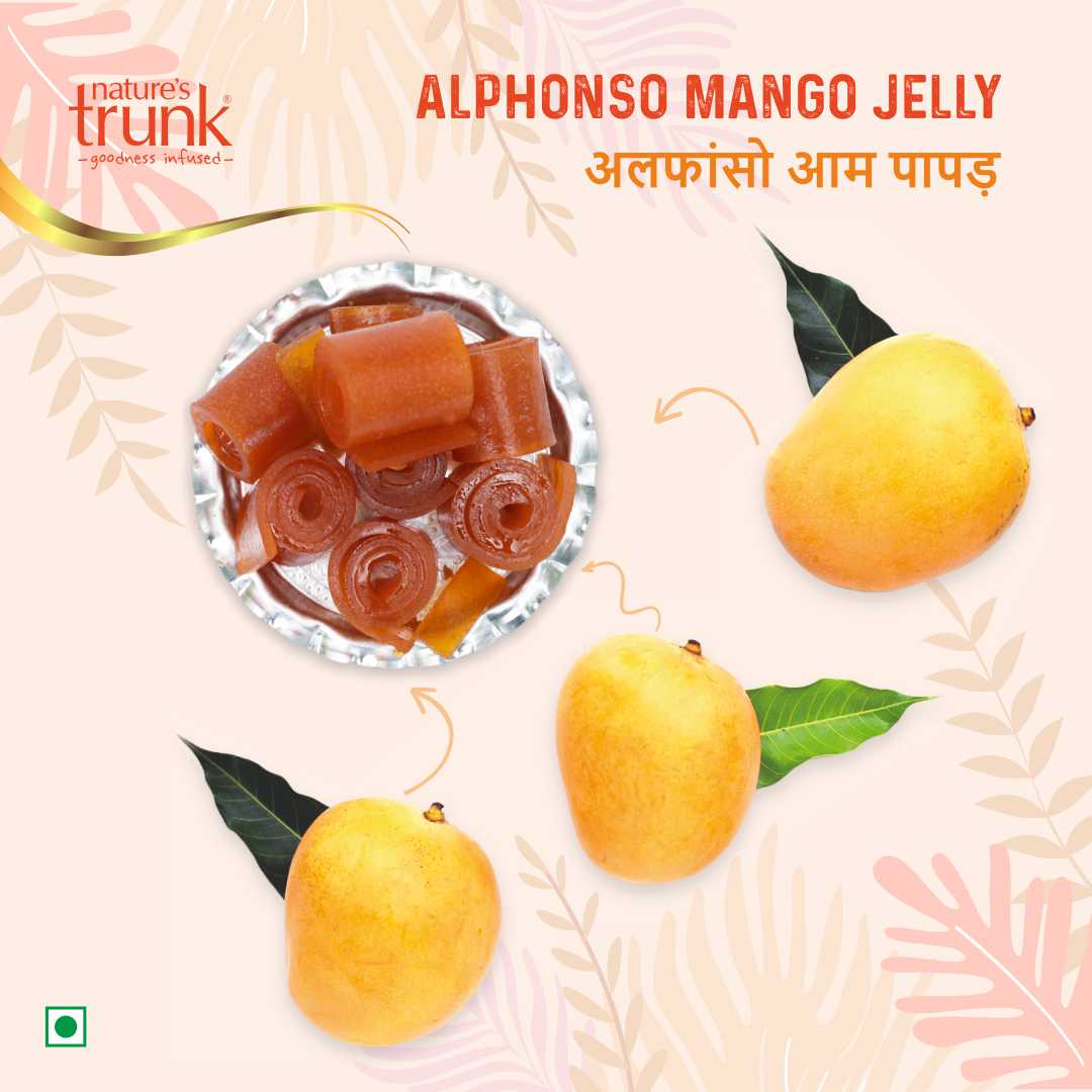 Close-up of Alphonso Mango Jelly showcasing its smooth, rich texture and vibrant color
