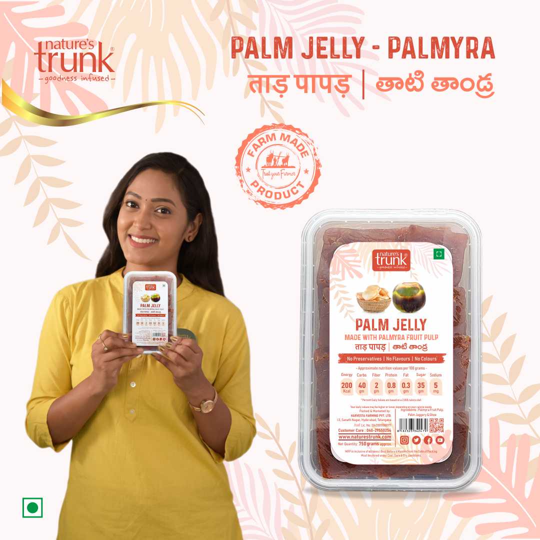 Palm Jelly 750g jar with natural golden hue – pure thati thandra made with palm jaggery