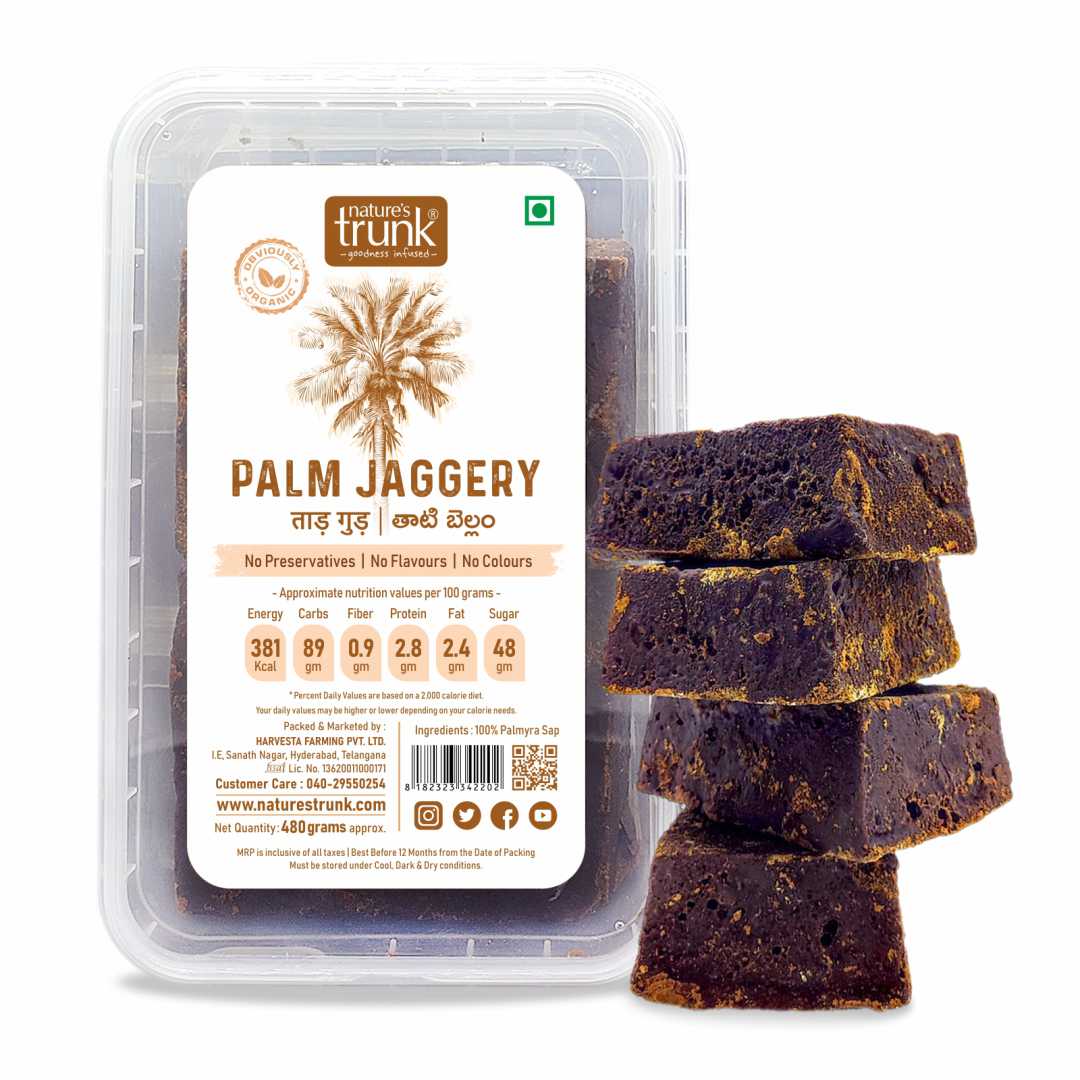 Nature’s Trunk 480 g palm jaggery – unrefined sweet jaggery piec