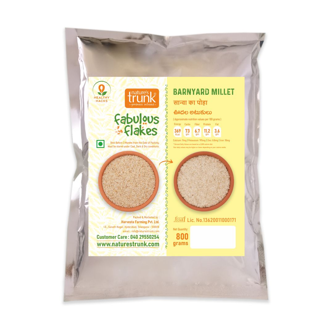 Nature’s Trunk barnyard millet flakes 800g (udalu atukulu) – healthy gluten-free cereal for breakfast and daily meals