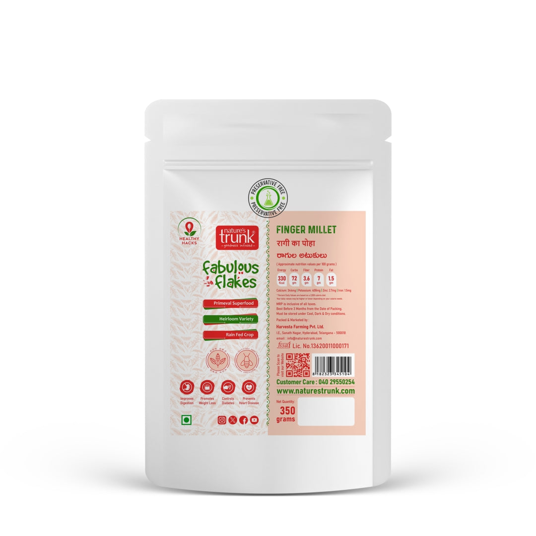 “Nature’s Trunk Finger Millet Flakes 350g – gluten-free finger millet flakes for healthy breakfast and daily nutrition