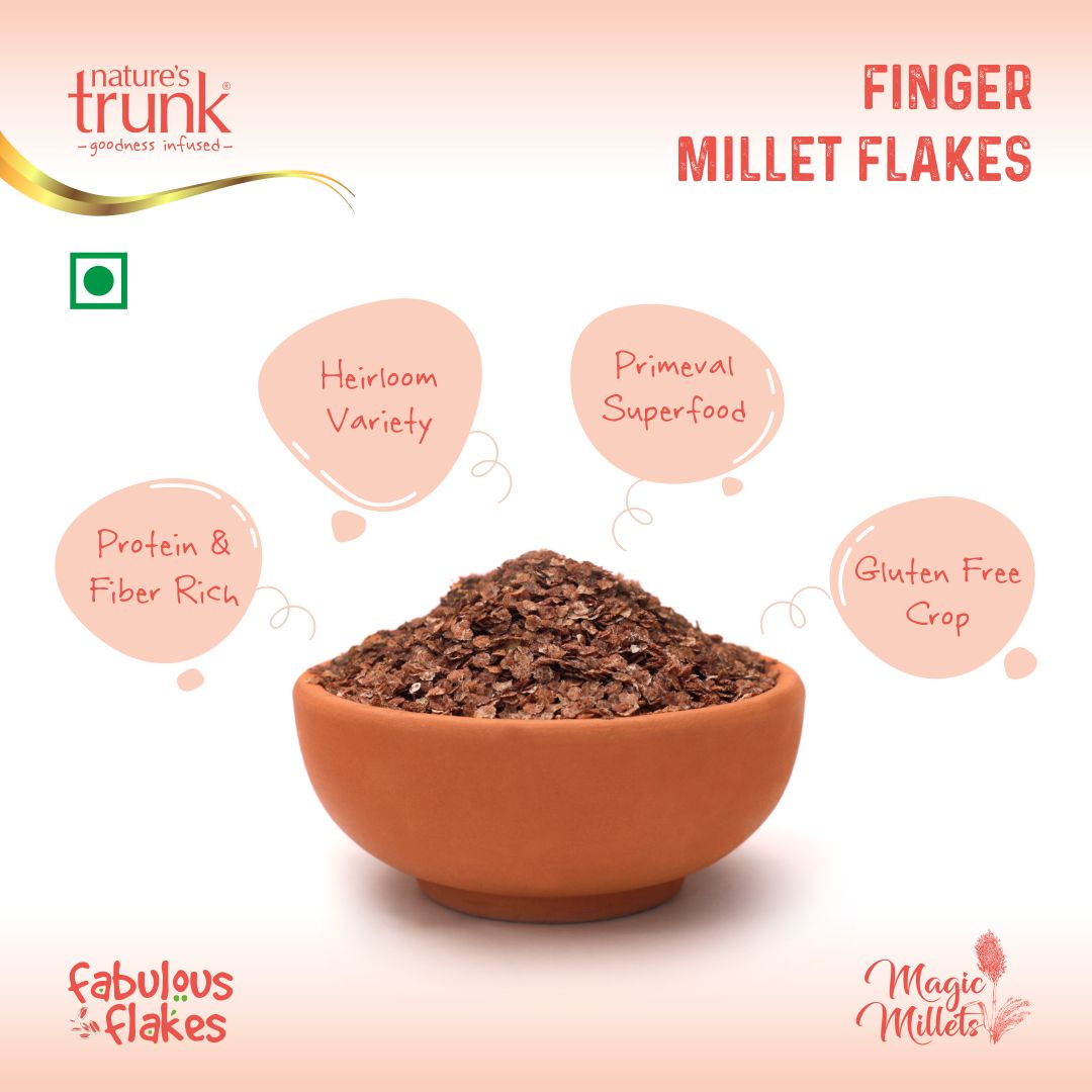 Nature’s Trunk Finger Millet Flakes 450g – gluten-free ragi cereal for breakfast, buy finger millet flakes online