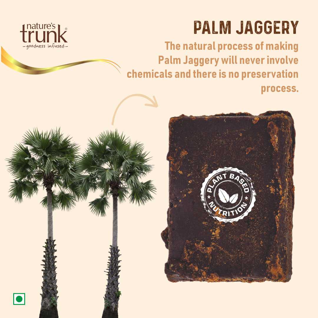 Palm jaggery block close-up – Nature’s Trunk pure palm jaggery