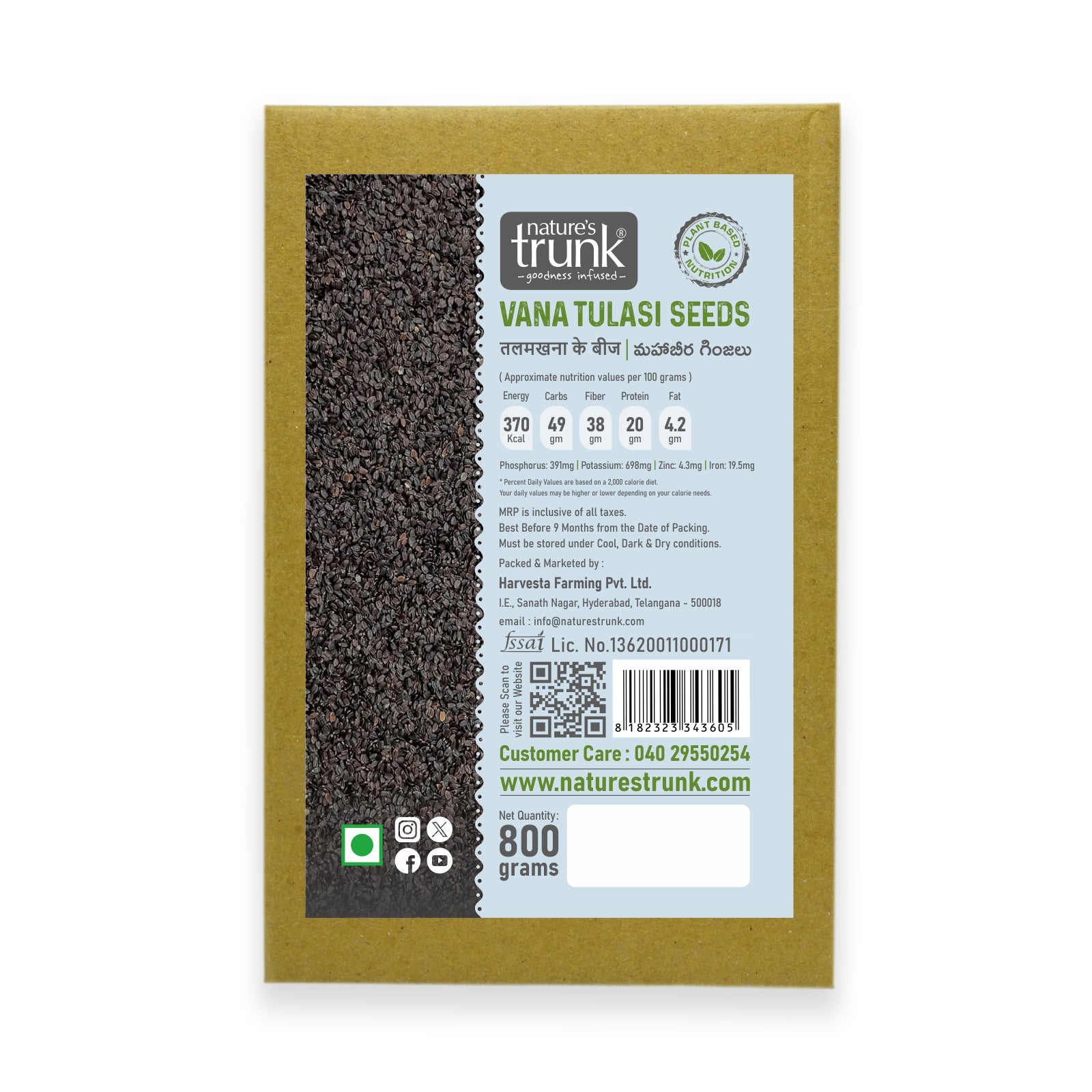 Nature’s Trunk 800g Vana Tulasi Seeds pack – bulk natural tulasi seeds for home or gardening