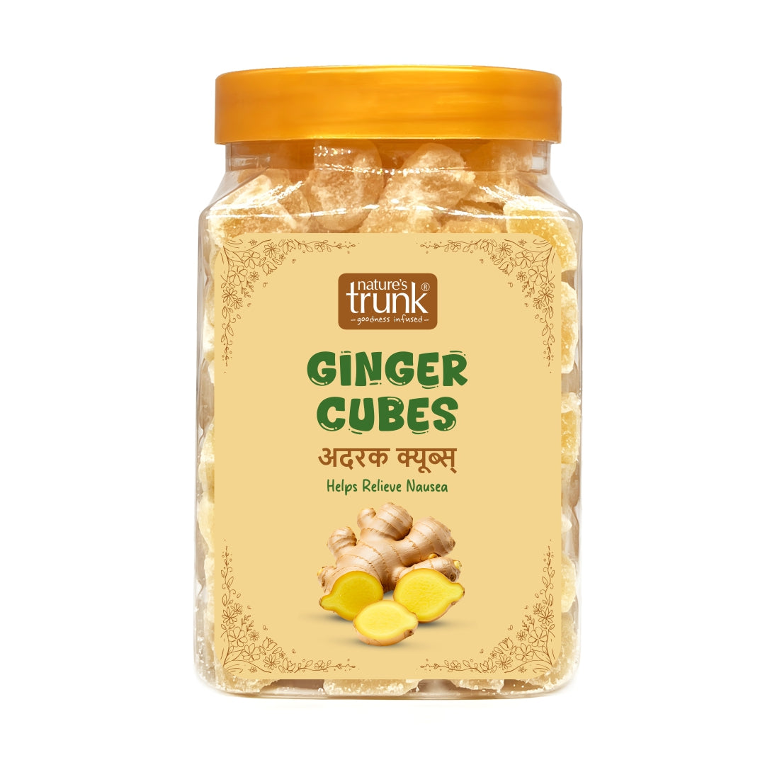 Premium ginger cubes pack spicy sweet candy snack, best ginger cubes online for immunity and digestion support
