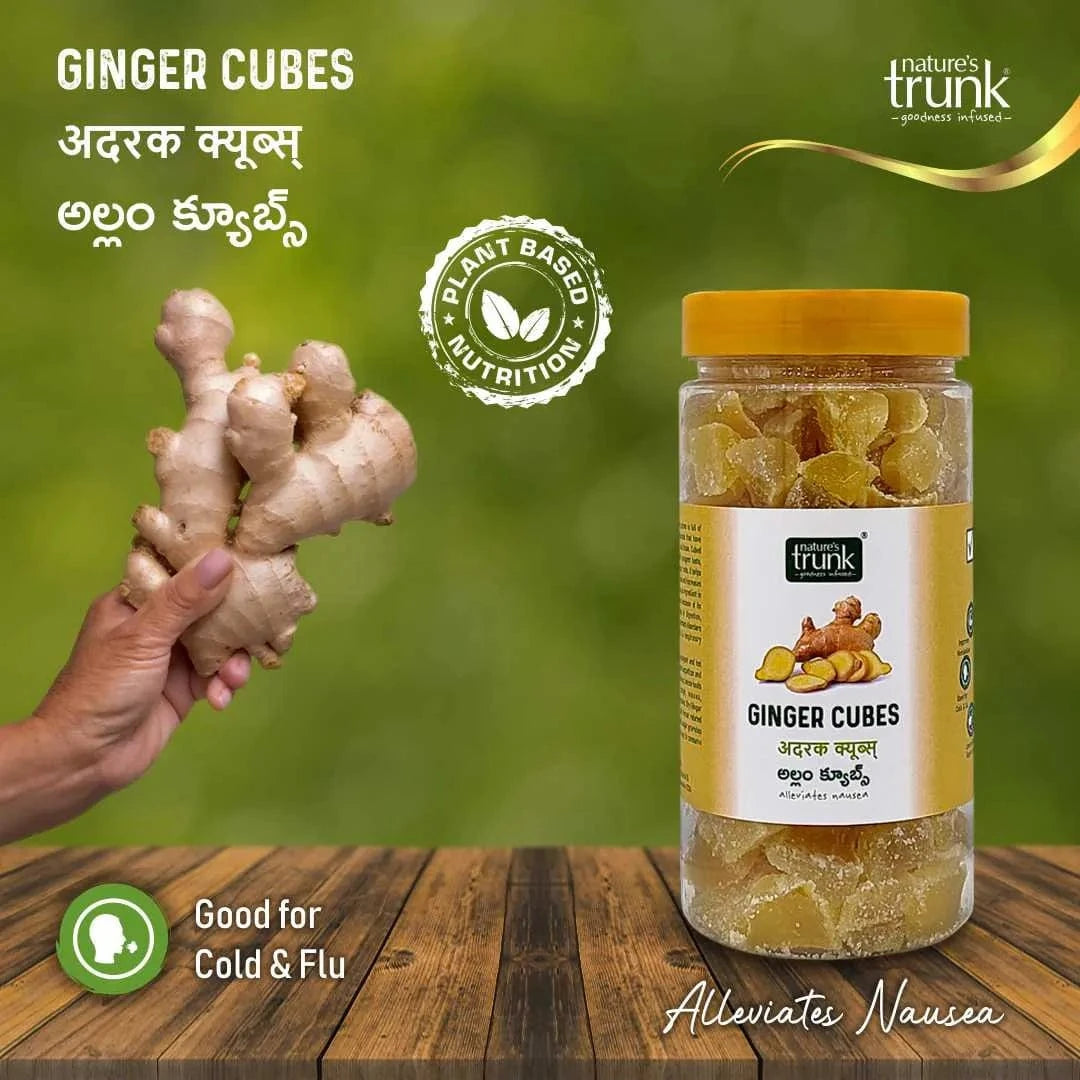 Preservative-free ginger cubes candy made from fresh ginger, buy ginger cubes online for natural daily wellness snack