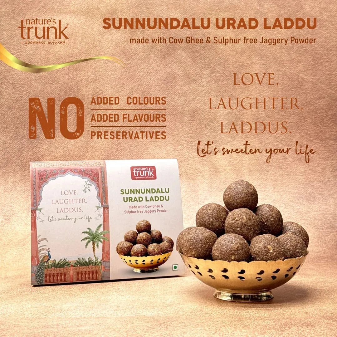Front view of Sunnundalu (urad laddu) highlighting premium quality and taste — classic Indian sweet for festivals and gifting. Buy Sunnundalu online.