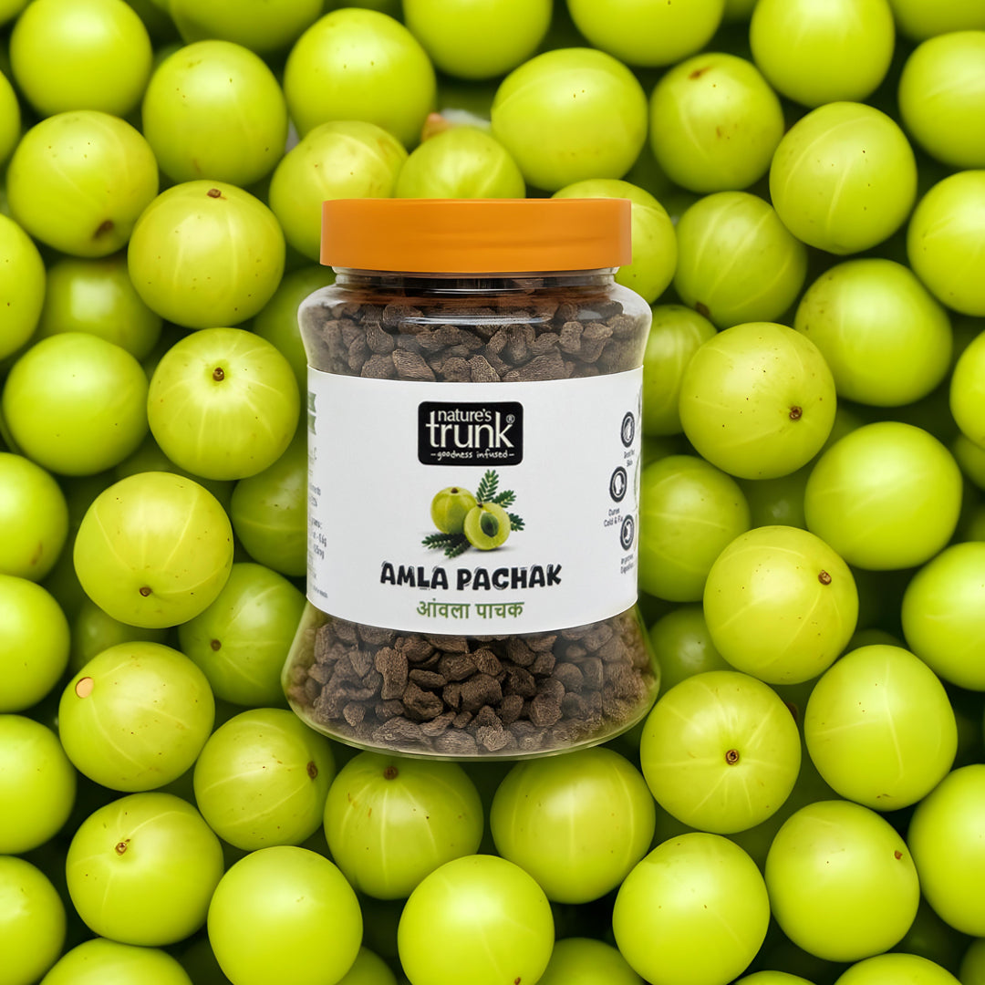 Amla pachak made from dry salted amla, traditional digestive snack with tangy taste and natural ingredients