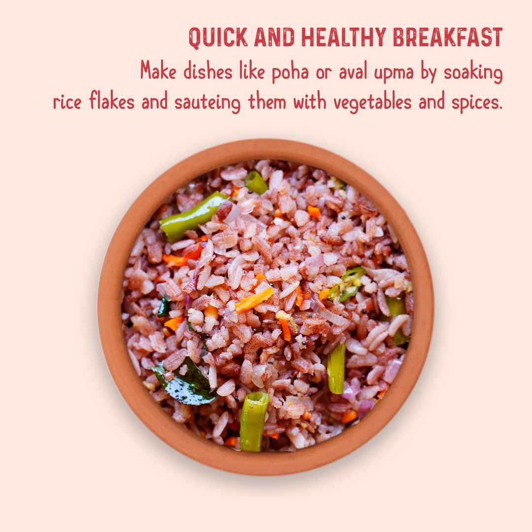 Navara Red Rice Flakes | Poha | Aval | Rich Fiber - Nature's Trunk